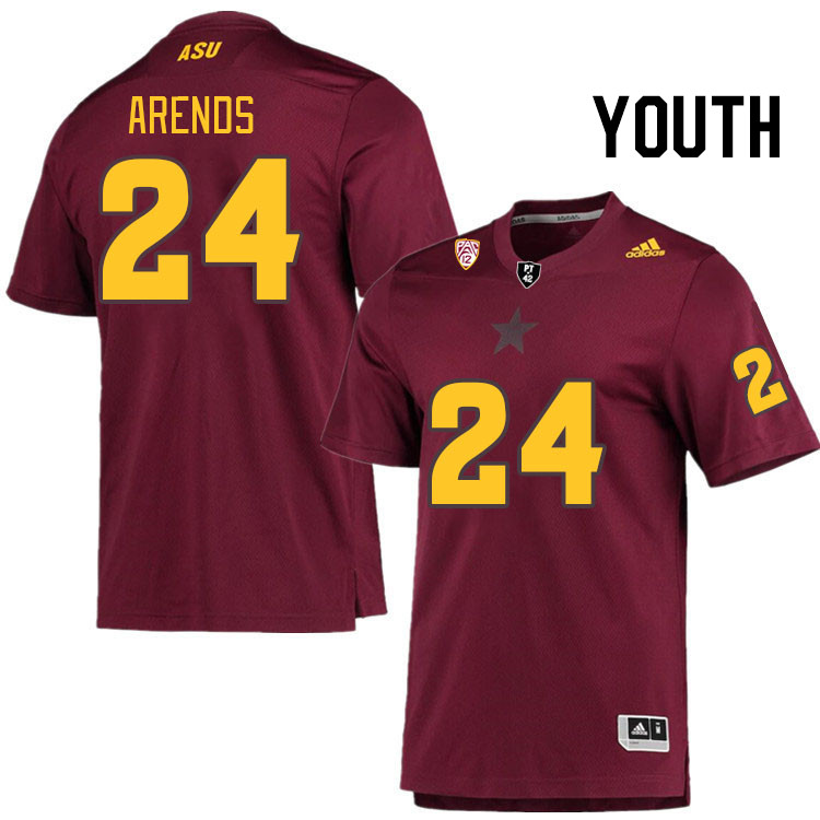 Youth #24 Coleson Arends Arizona State Sun Devils College Football Jerseys Stitched Sale-Maroon